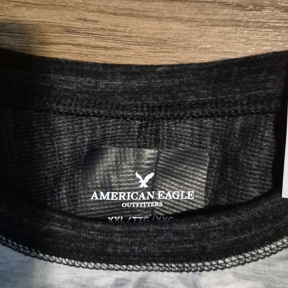 American Eagle Outfitters Black and Gray Raglan Shirt - Picture 2 of 2